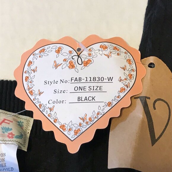 Fabric And Fabric Girl's One Size Leggings Cable Knit Black New With Tags - Picture 4 of 8